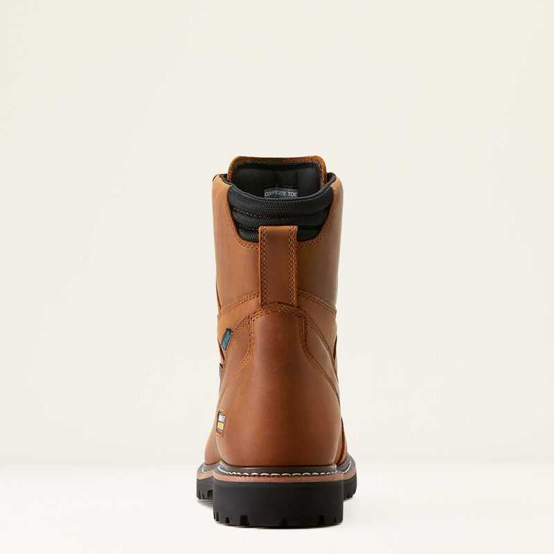 Ariat Longview Shock Shield 8' Waterproof Composite Toe Work Boot Copper Brown | 879OJQIMG