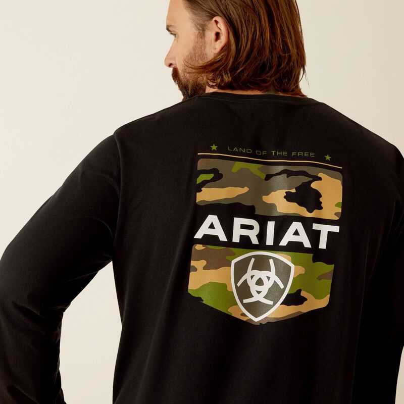 Ariat Lotf Camo Shield T-Shirt Black | 508SNJDOH