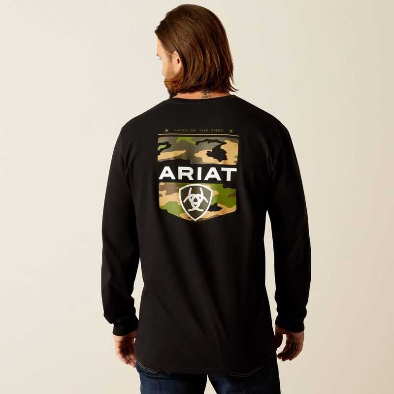 Ariat Lotf Camo Shield T-Shirt Black | 508SNJDOH