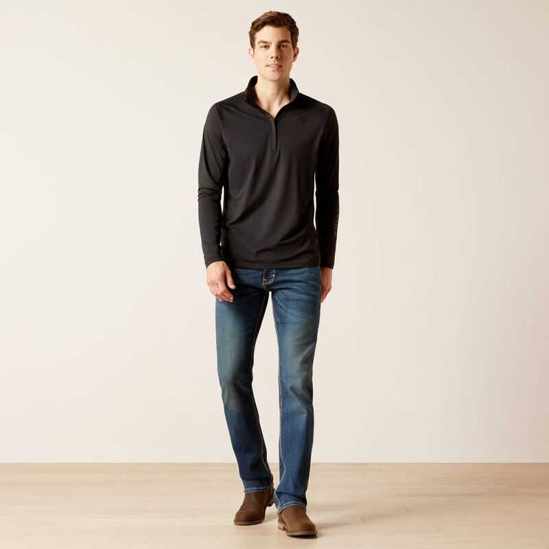 Ariat Lowell 1/4 Zip Recycled Materials Baselayer Black | 243TBKOLM