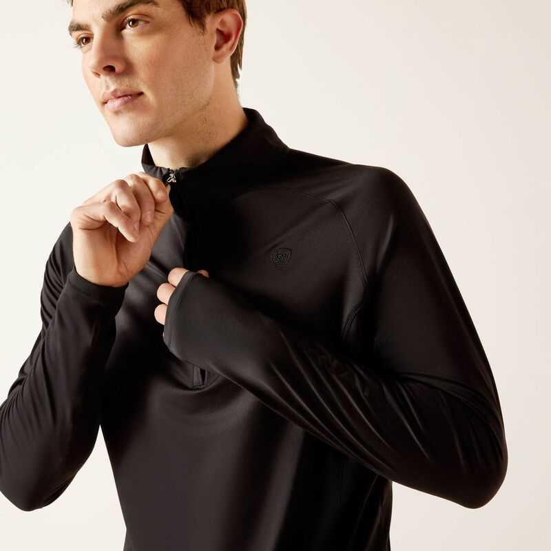 Ariat Lowell 1/4 Zip Recycled Materials Baselayer Black | 243TBKOLM