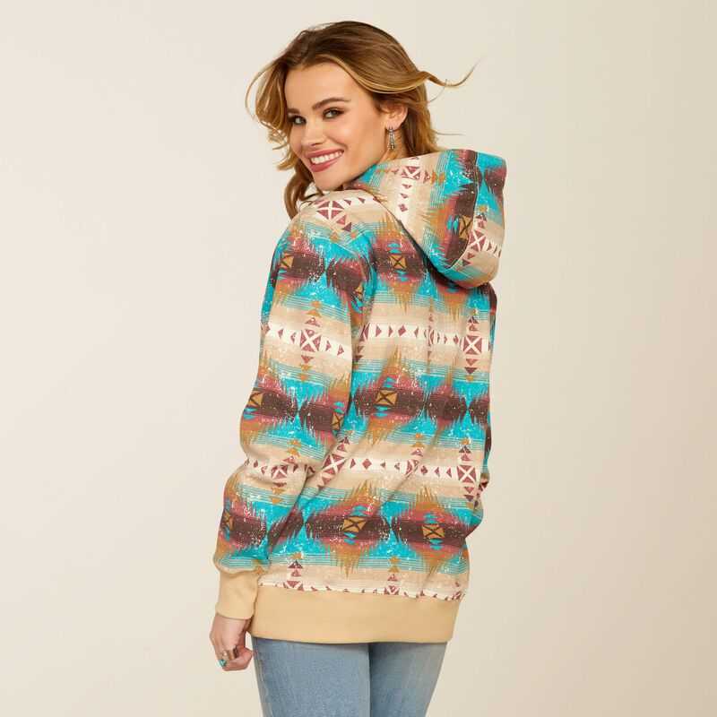 Ariat Lunas Hoodie Serrano Southwest Print | 536TVSXNY