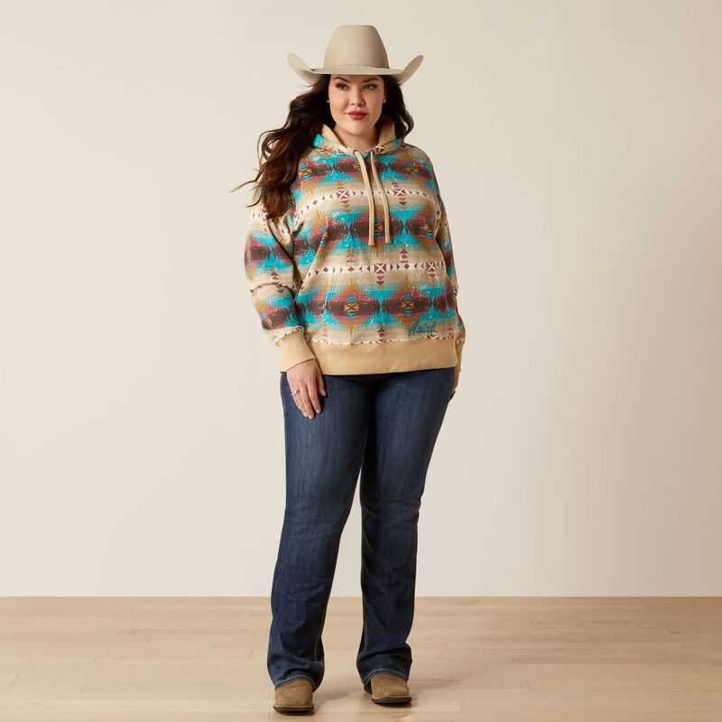 Ariat Lunas Hoodie Serrano Southwest Print | 536TVSXNY