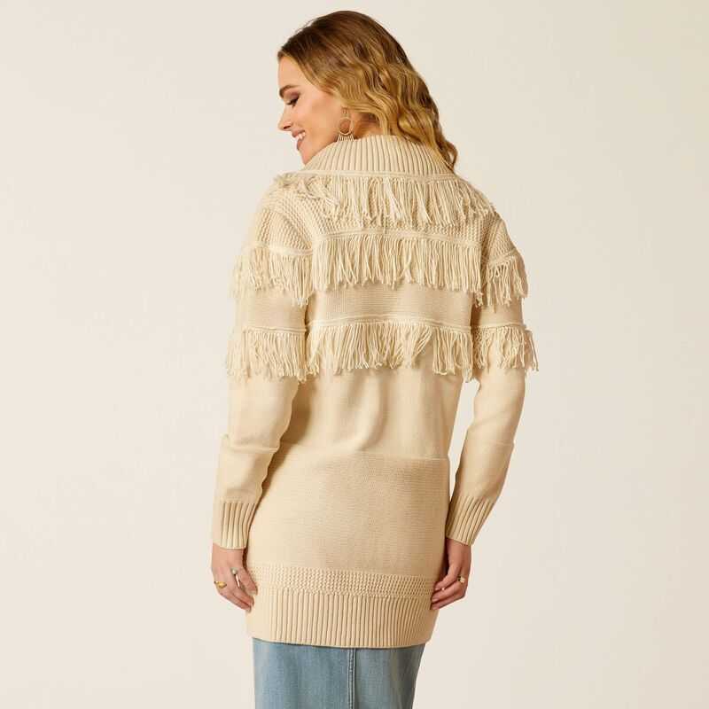 Ariat Luz Fringe Sweater Brown | 179ELZOYQ