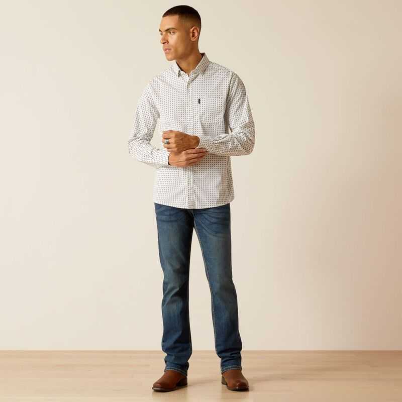 Ariat Major Stretch Modern Fit Shirt White | 813IXSTEB