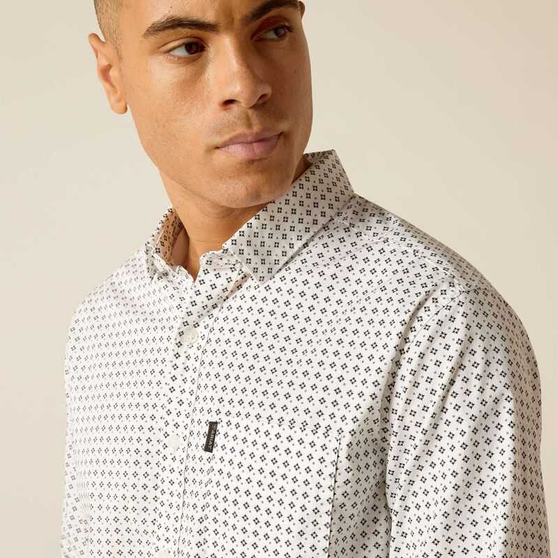 Ariat Major Stretch Modern Fit Shirt White | 813IXSTEB