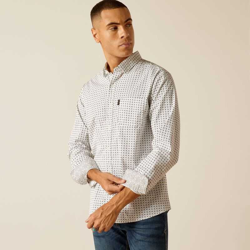 Ariat Major Stretch Modern Fit Shirt White | 813IXSTEB