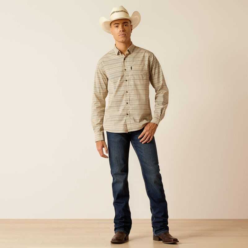 Ariat Marvin Stretch Modern Fit Shirt Sandshell | 168IBYARG