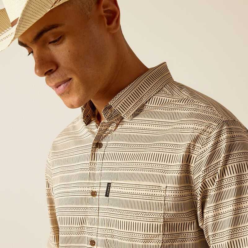 Ariat Marvin Stretch Modern Fit Shirt Sandshell | 168IBYARG