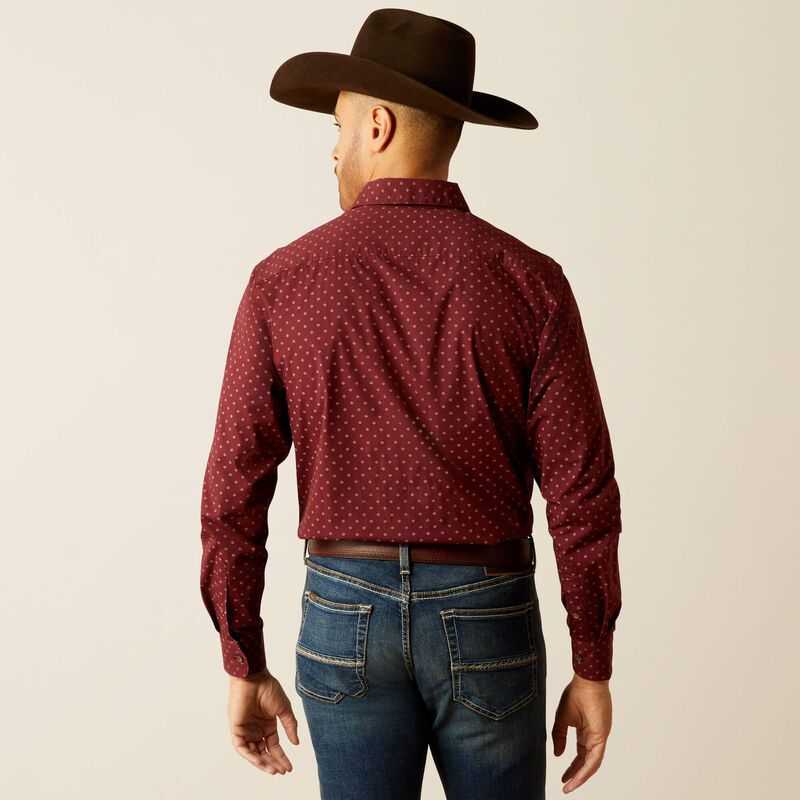 Ariat Mckinley Modern Fit Shirt Burgundy | 468QKEOPA