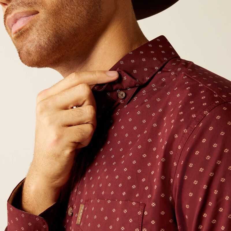 Ariat Mckinley Modern Fit Shirt Burgundy | 468QKEOPA