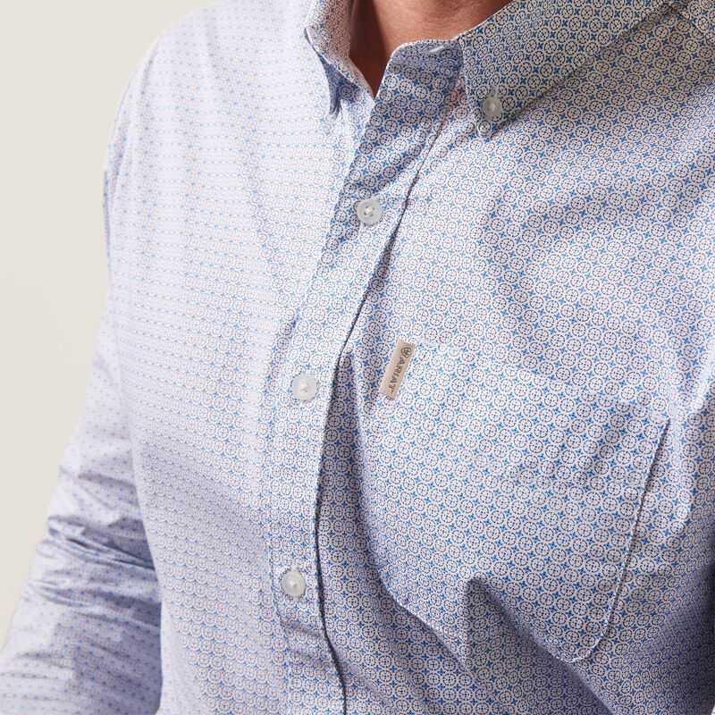 Ariat Medallion Stretch Modern Fit Shirt White | 956DJCIAQ