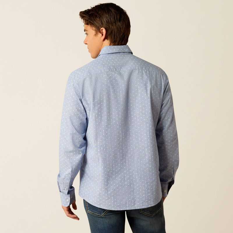 Ariat Memphis Modern Fit Shirt Blue | 263ULDAZX