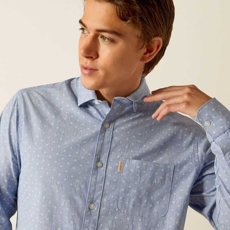 Ariat Memphis Modern Fit Shirt Blue | 263ULDAZX