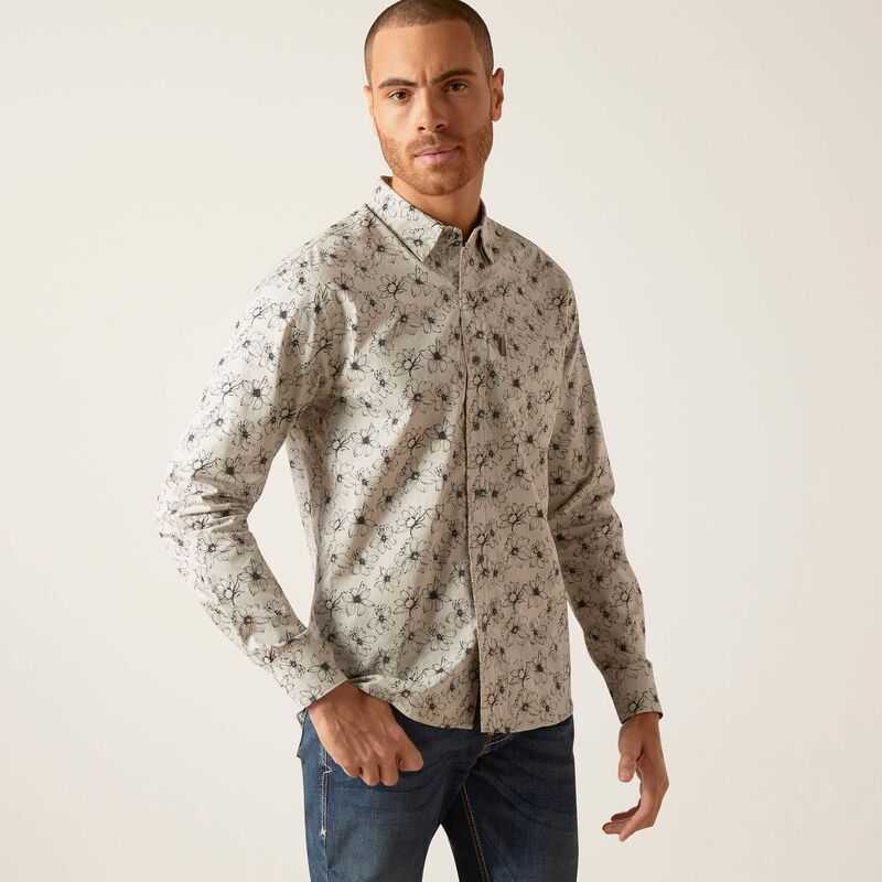 Ariat Memphis Stretch Modern Fit Shirt Grey | 925QTLUPG