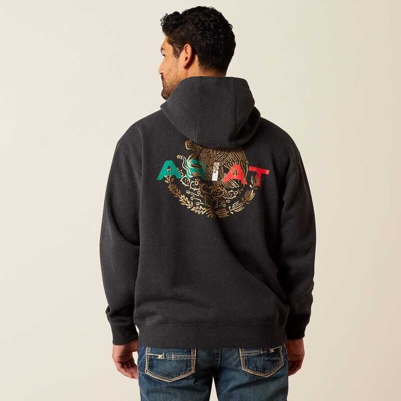 Ariat Mexico Flag Lockup Hoodie Black | 308VAPYLE