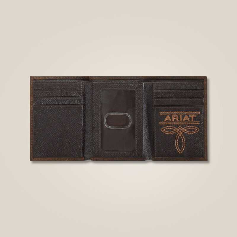 Ariat Mexico logo trifold wallet Brown | 920QFOJLX