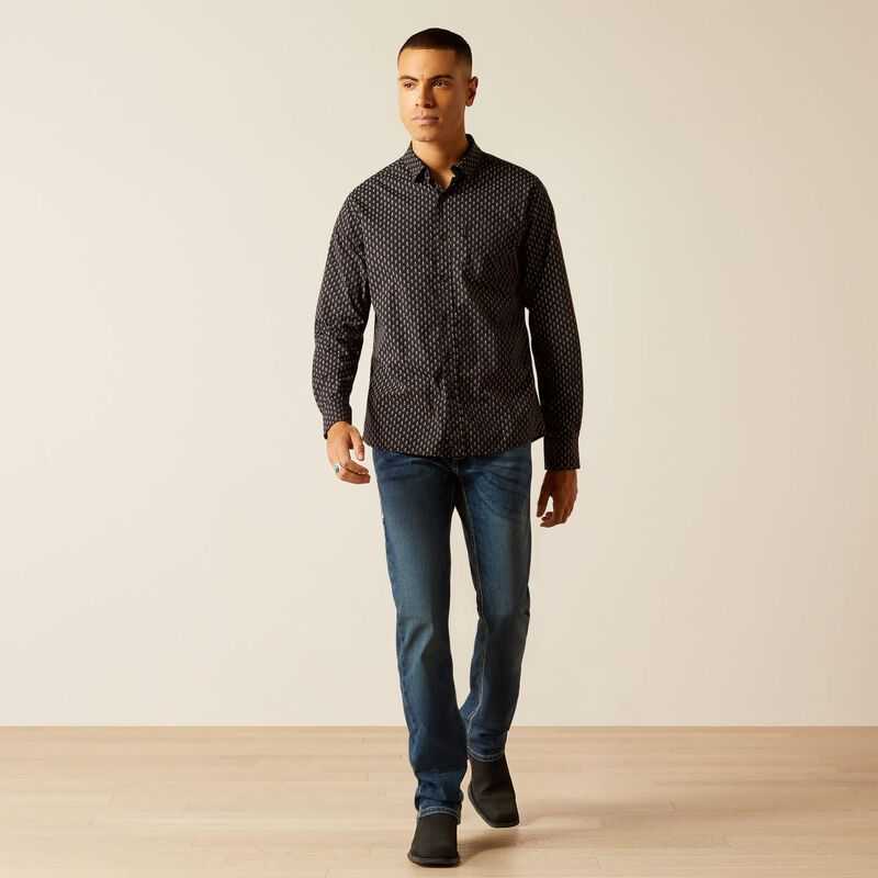 Ariat Mitchell Stretch Modern Fit Shirt Phantom | 758SLAOCZ