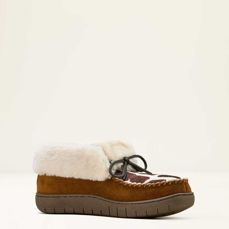 Ariat Moccasin Bootie Slipper Brown | 214NCXYKW