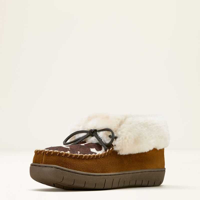 Ariat Moccasin Bootie Slipper Brown | 214NCXYKW