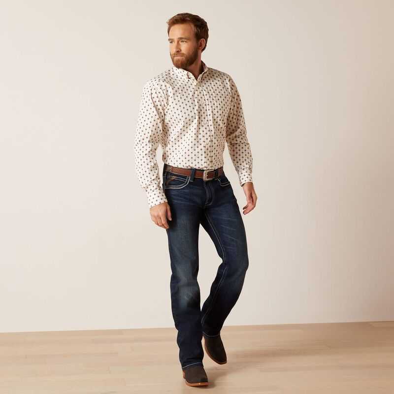 Ariat Naten Fitted Shirt White / White | 857TAYRFQ