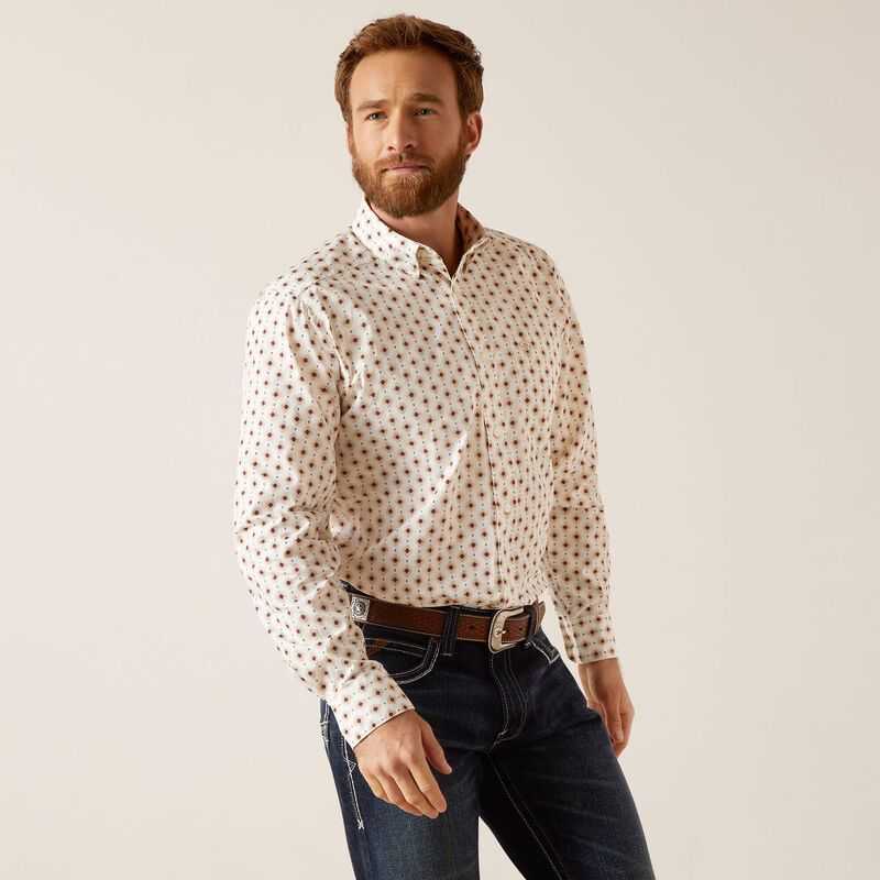 Ariat Naten Fitted Shirt White / White | 857TAYRFQ