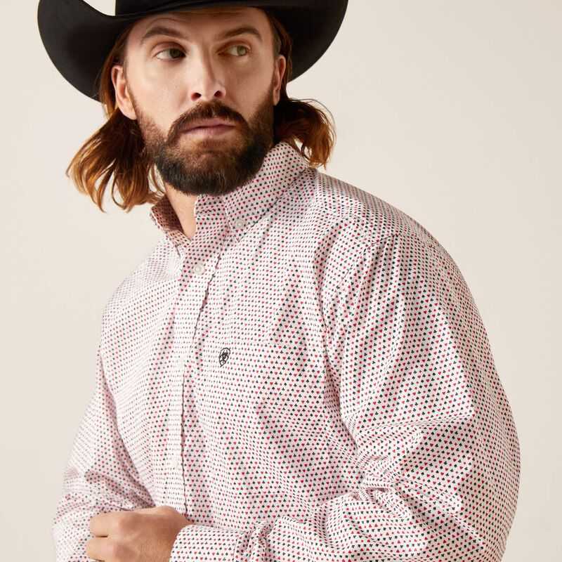 Ariat Neithan Classic Fit Shirt White | 560YQMBIG