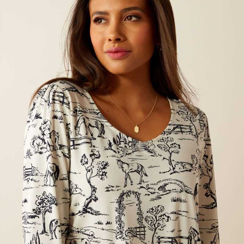 Ariat Nellore T-Shirt Toile Scene Print | 057XNOUGL