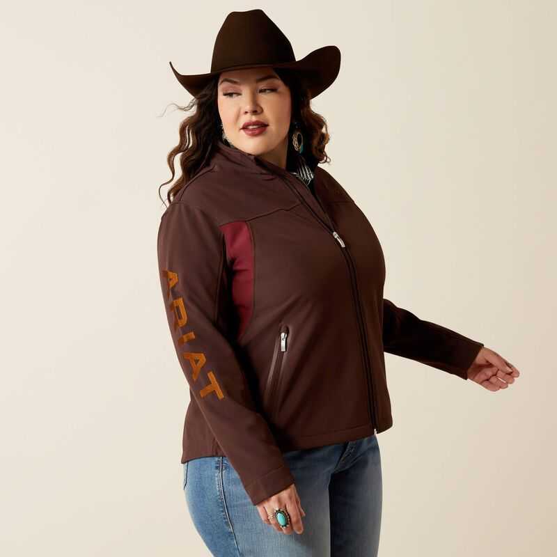 Ariat New Team Softshell Jacket Chocolate Purple / Brown | 632IZLUTK