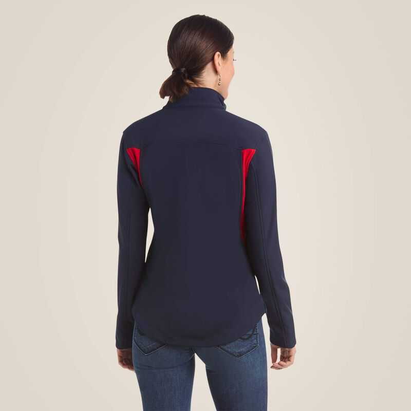 Ariat New Team Softshell Jacket Navy / Red | 214YLOCTN