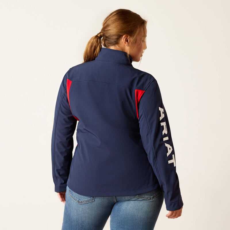 Ariat New Team Softshell Jacket Navy / Red | 214YLOCTN