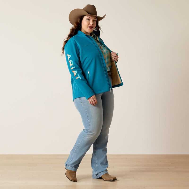 Ariat New Team Softshell Jacket Ocean Depths|retro Ranch Print | 640SIYGNX