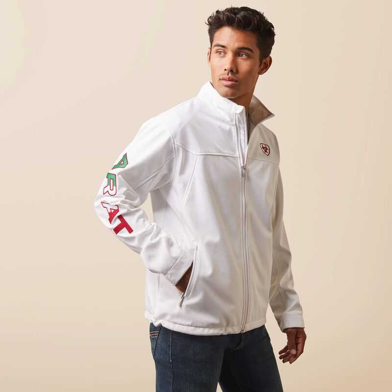 Ariat New Team Softshell MEXICO Jacket White | 185LHXBNM