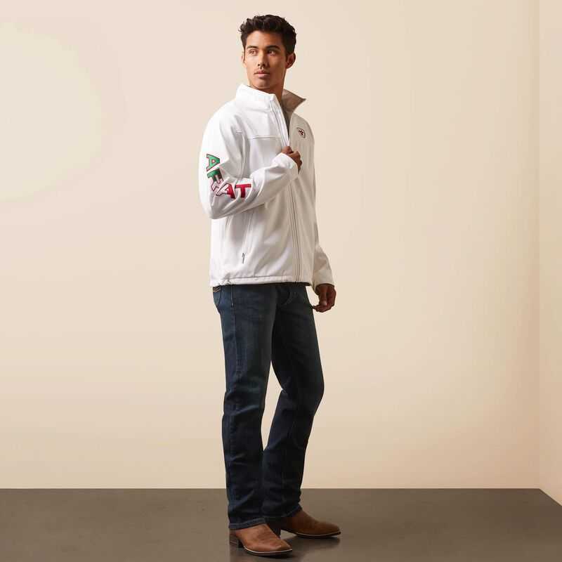 Ariat New Team Softshell MEXICO Jacket White | 185LHXBNM