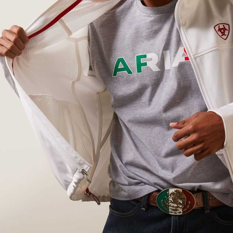 Ariat New Team Softshell MEXICO Jacket White | 185LHXBNM