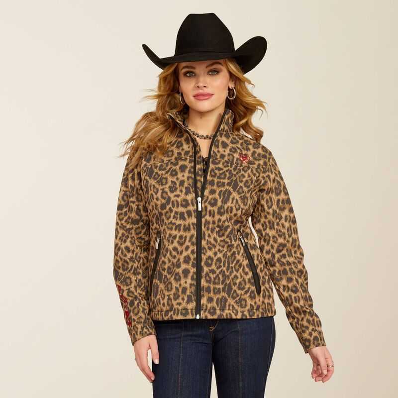 Ariat New Team Softshell Print Jacket Leopard | 495YQNSFL