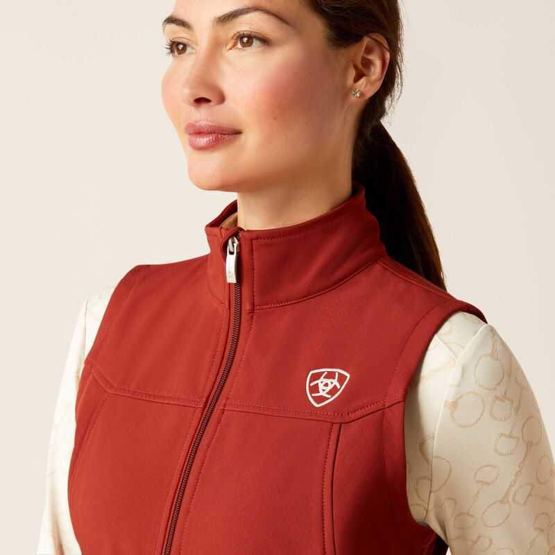 Ariat New Team Softshell Vest Dark Red | 874ZTKWJF