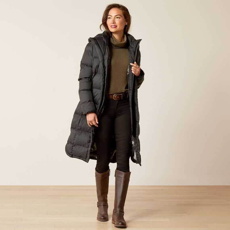 Ariat Norfolk Long Puffa Coat Black | 726NDSUXE