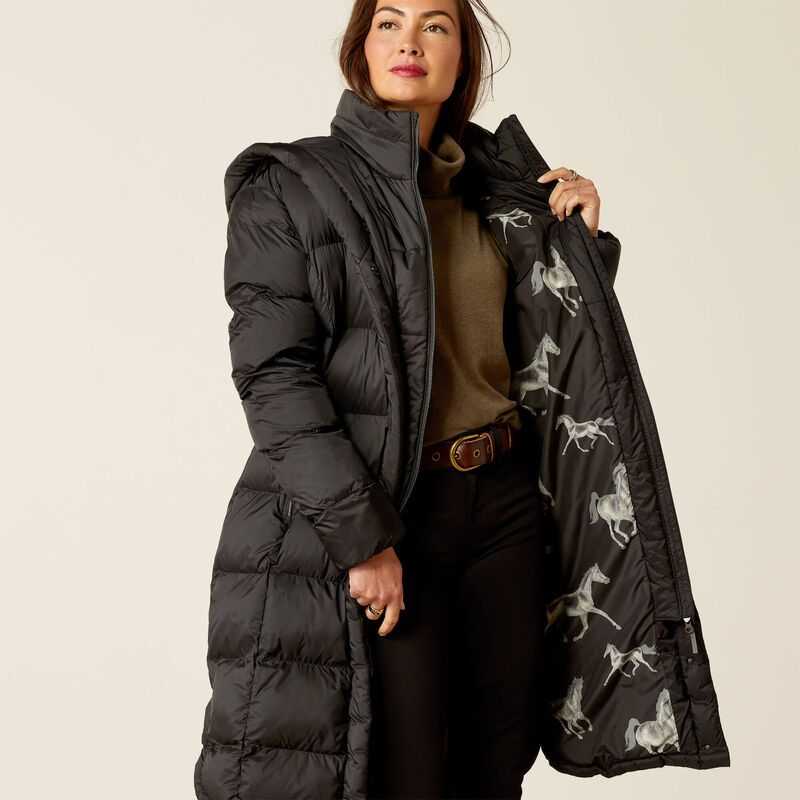 Ariat Norfolk Long Puffa Coat Black | 726NDSUXE