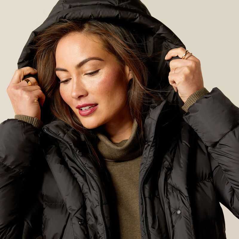 Ariat Norfolk Long Puffa Coat Black | 726NDSUXE