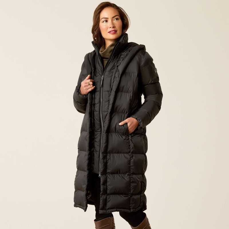 Ariat Norfolk Long Puffa Coat Black | 726NDSUXE