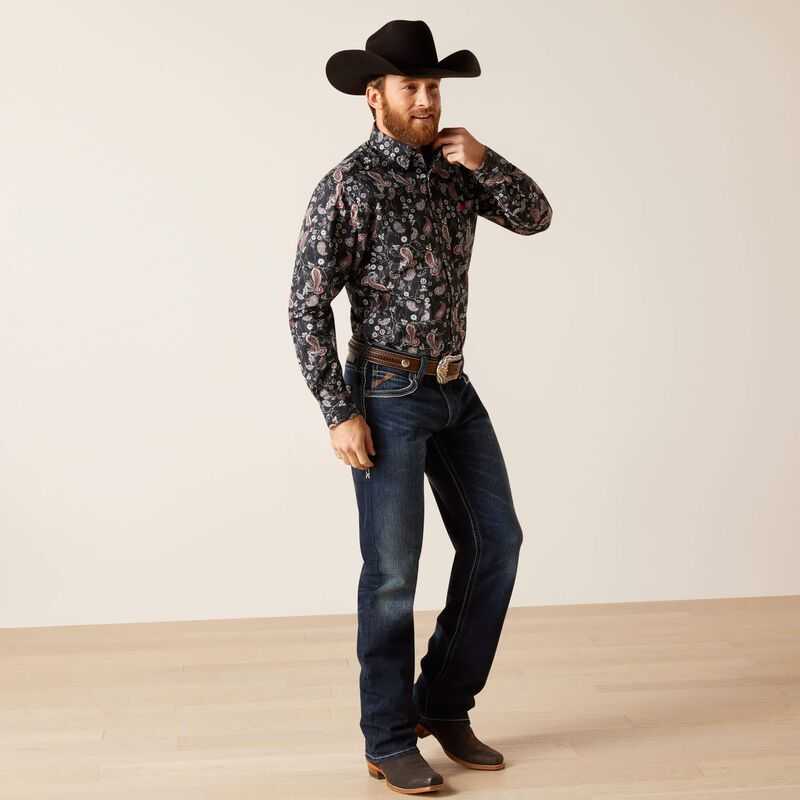 Ariat Norward Fitted Shirt Black / Black | 023SUPEAF