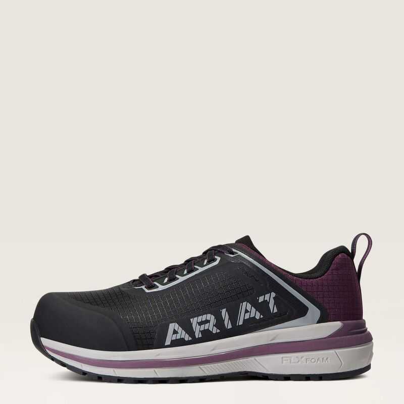 Ariat Outpace Composite Toe Safety Shoe Grey Purple | 036JFDNRC