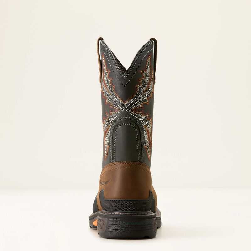 Ariat OverDrive Wide Square Toe Composite Toe Work Boot Brown / Grey | 482IMUYTC