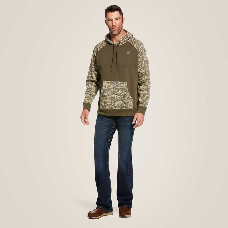 Ariat Patriot Hoodie Olive Camo | 605VNZCJT