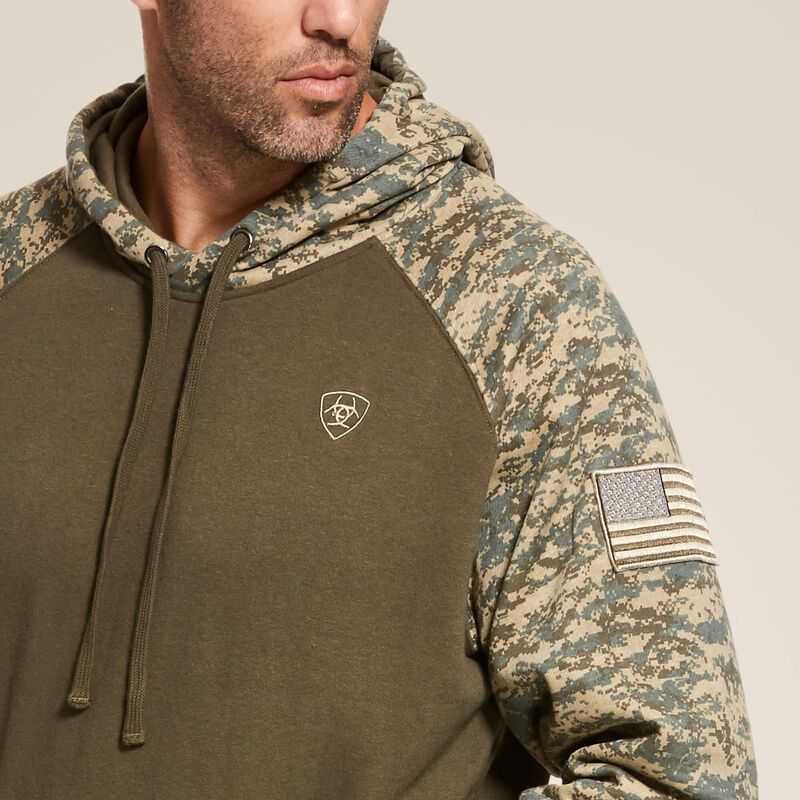 Ariat Patriot Hoodie Olive Camo | 605VNZCJT