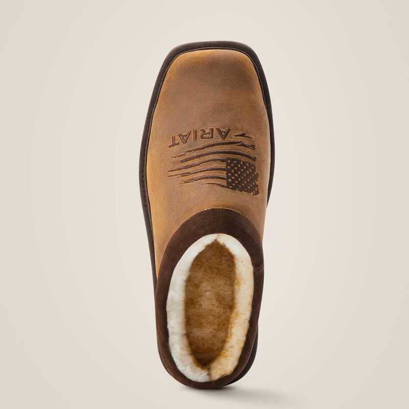 Ariat Patriot Square Toe Slipper Dusty Bown Suede | 258PALFSJ