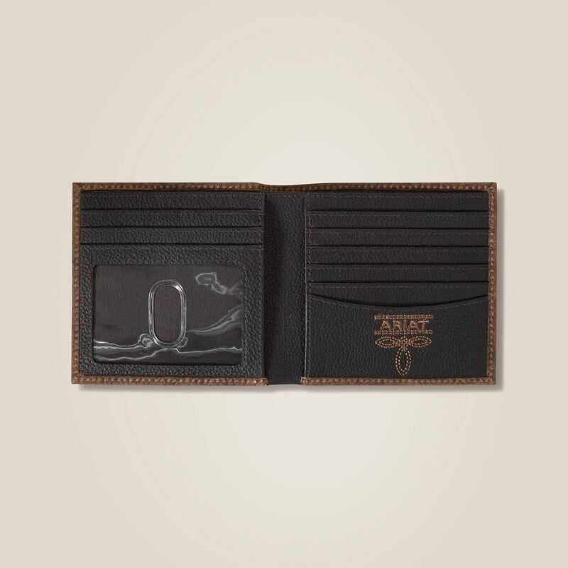 Ariat Pebble Leather Trifold Wallet Brown | 126LXETGK