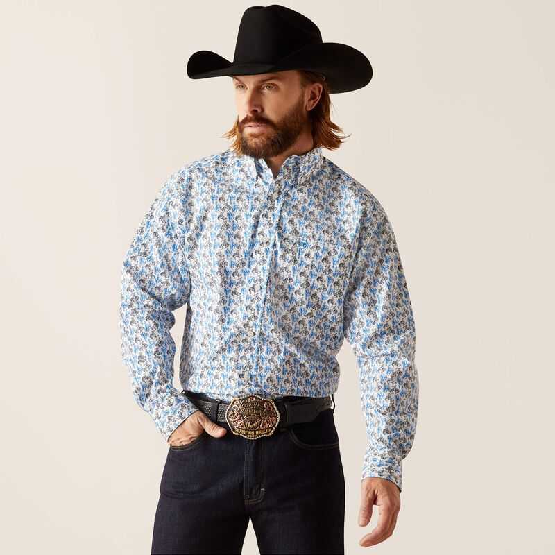 Ariat Peerce Classic Fit Shirt White | 435KYVRXG