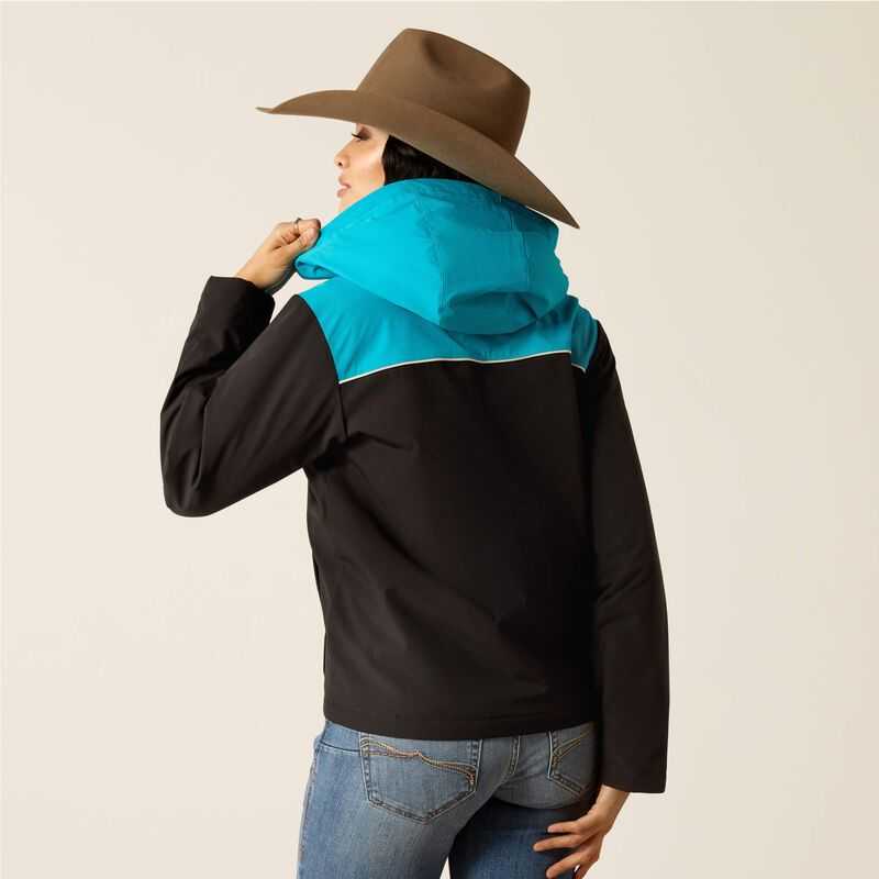 Ariat Pioneer StretchShell Jacket Black / Turquoise | 105XEQZDT